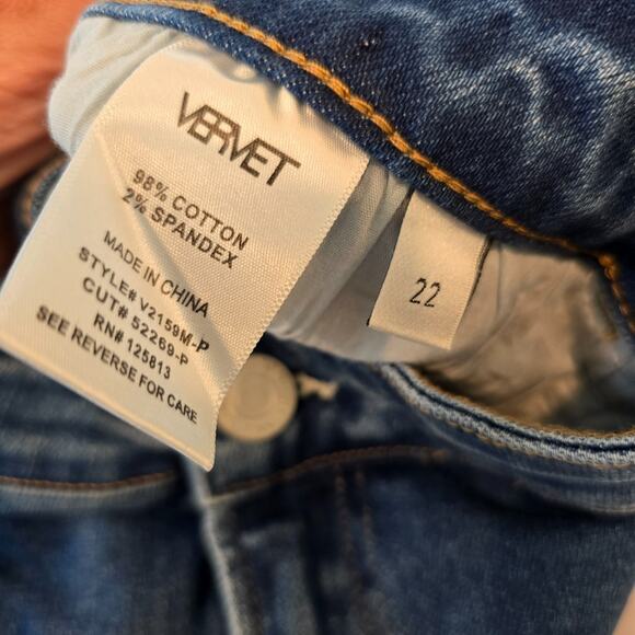 Vervet Jeans Women's Size 22 XXL Amber Mid Rise Skinny Distressed Raw Hem NWT - Picture 7 of 8